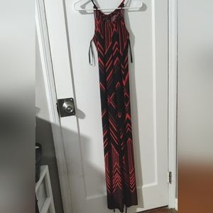 Enfocus Studios sleeveless red & black maxi dress, like new size 4